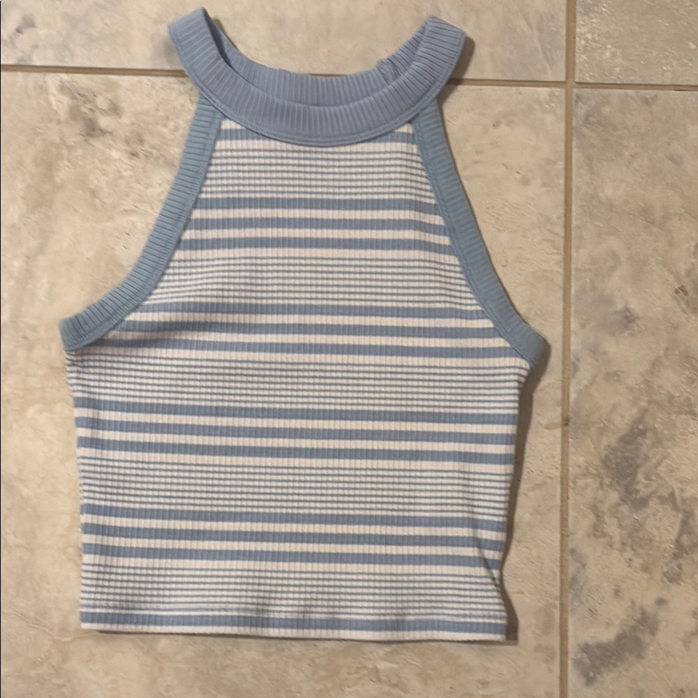 Striped Blue and White Women's Top